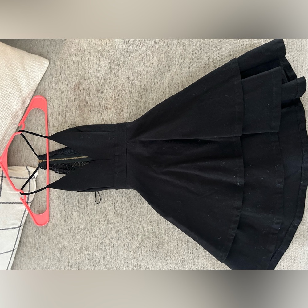 Black mini skater dress size small (2-4) worn once for homecoming
